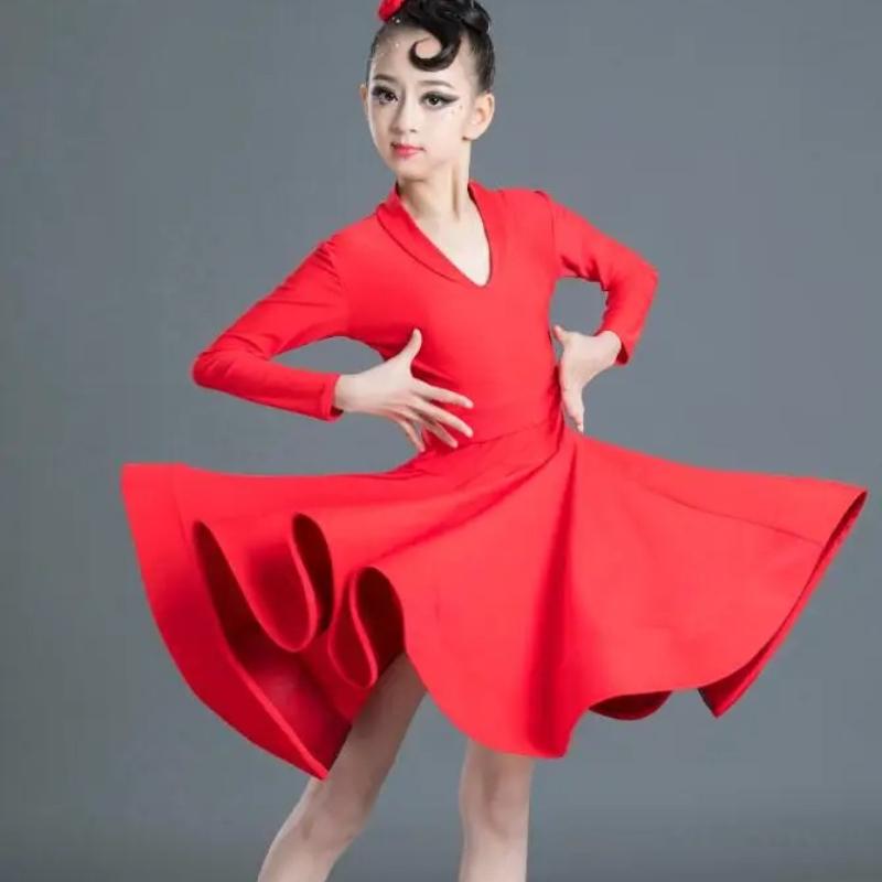Girls Professional Latin Dancing Dress Kids Salsa Dance Wear Clothing Children's Performance Carnival Latin Stage Wear Clothes