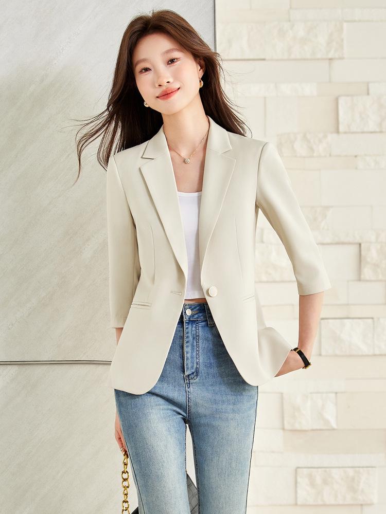 Damen Mittellange Professionelle Lässige Anzugjacke - Frühling bis Herbst Mode