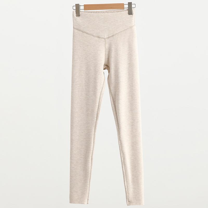 Women's High-Waisted Cashmere Silk Thermal Pants with Antibacterial Fleece Lining