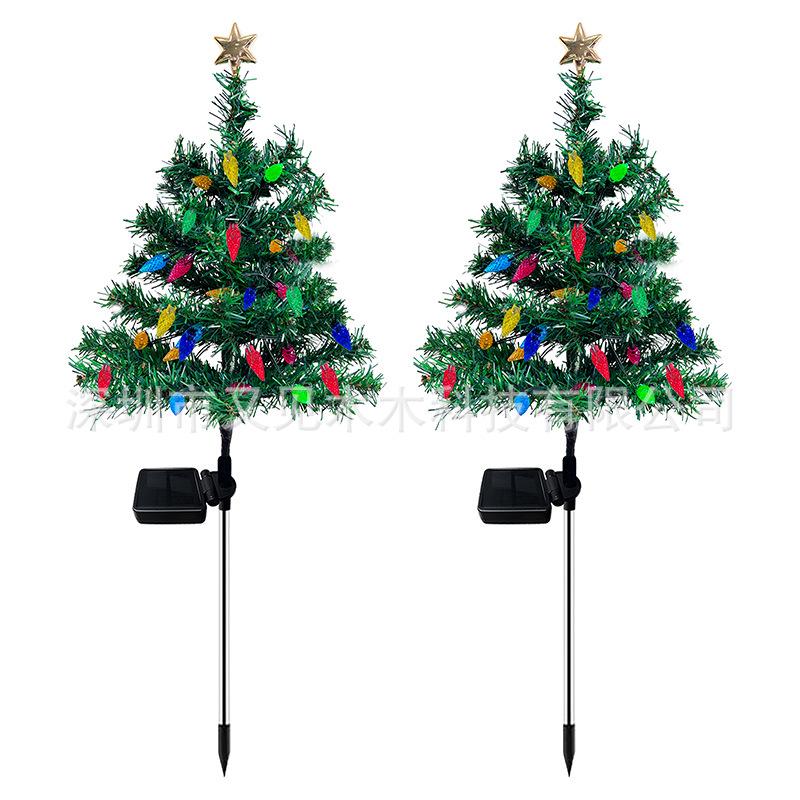 Luci Solari da Esterno per Albero di Natale - Decorazioni Natalizie Impermeabili per Giardino, Prato e Cortile