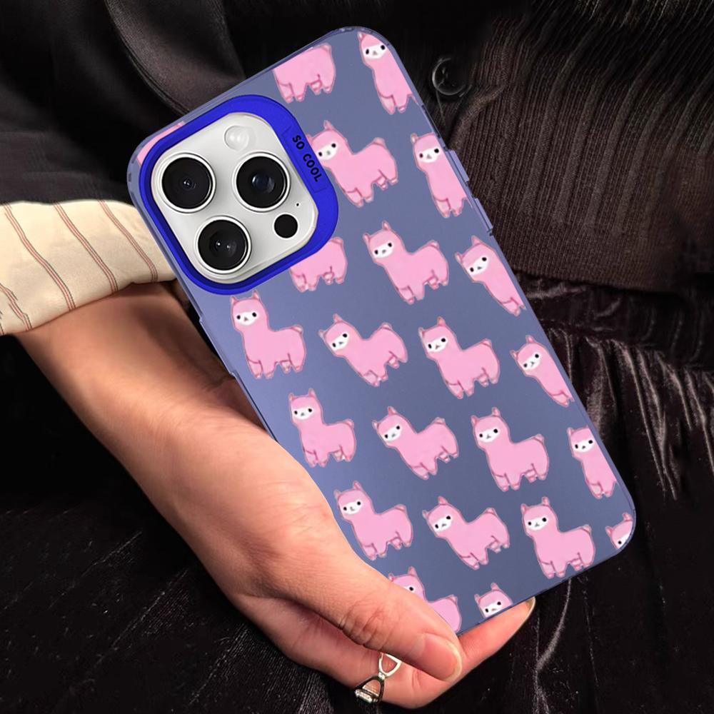 Alpaca Animals Cartoon Colorful Phone Case For IPhone 16 15 14 13 12 11 Pro Max X XR XSMAX 8 Matte Shockproof Back Cover