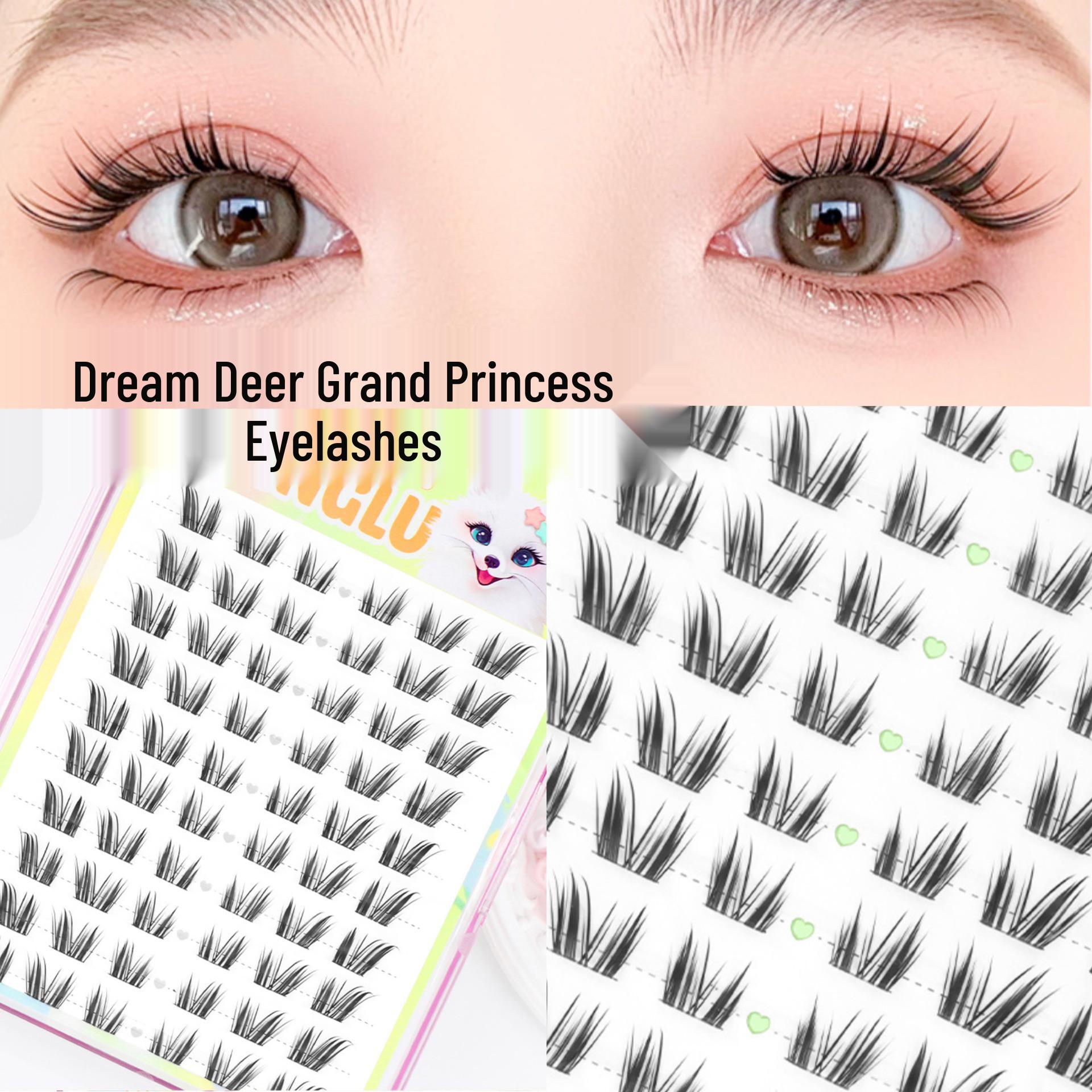 Dream Deer Princess Fairy Lashes - Slanted Fox Eye, Cat Eye, Photogenic, Dense, Short Front, Long Back Eyelashes.