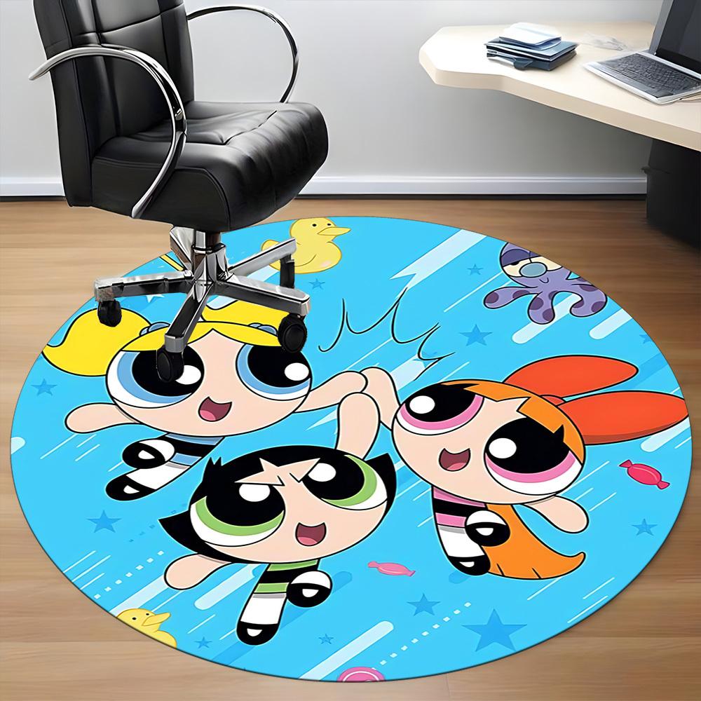 Powerpuff Girls Büro Runder Teppich, Unter Bürostühlen Schlafzimmer Wohnzimmer Heimdeko a0908164