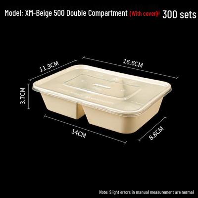 Disposable 2-Compartment Plastic Food Containers
