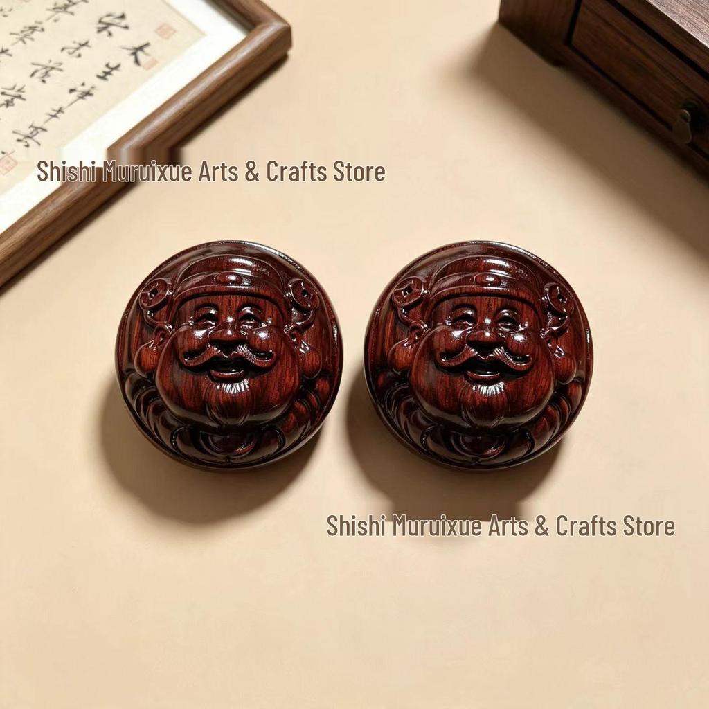 Cypress Wood Lion Head Pixiu Hand Massage Ball for Seniors