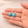 Solid 925 Sterling Silver Turquoise Gemstone Handmade Drop Earrings Gift For Her Silver Jewelry