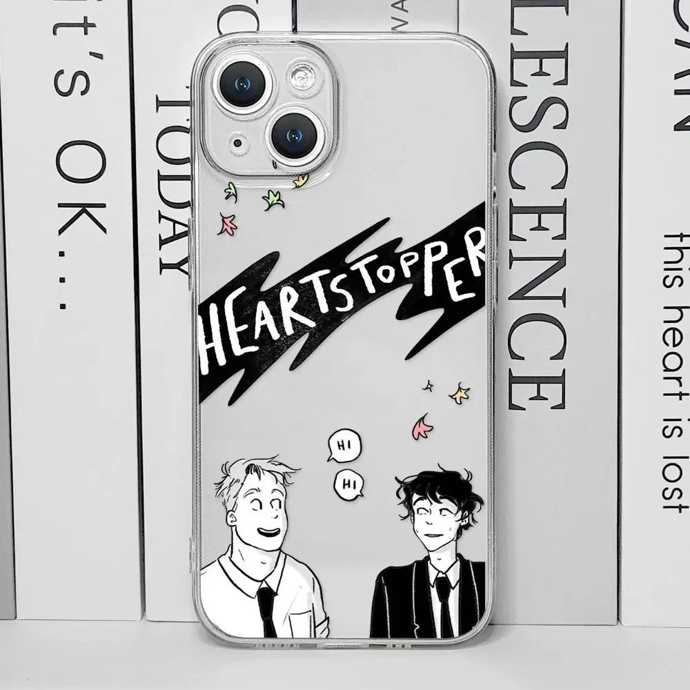 Heartstopper Handyhülle für IPhone 16 15 14 11 12 13 Pro Max XS SE2 7 8 15Plus Charlie Nick Transparentes Silikon Weiche Rückseite