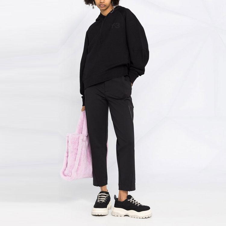 Y-3 Ss21 Logo Print Drawstring Hooded Long Sleeve Sweatshirt Men Sweatshirt Black GV2799