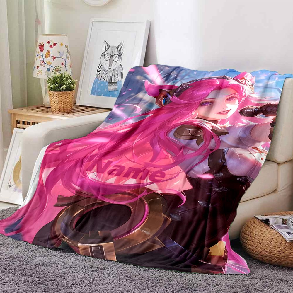 Custom Name League of Legends Theme Printed Blanket - Perfect for Couch, Bed, Travel & Outdoor Use | Machine Washable, Cozy & Durable.