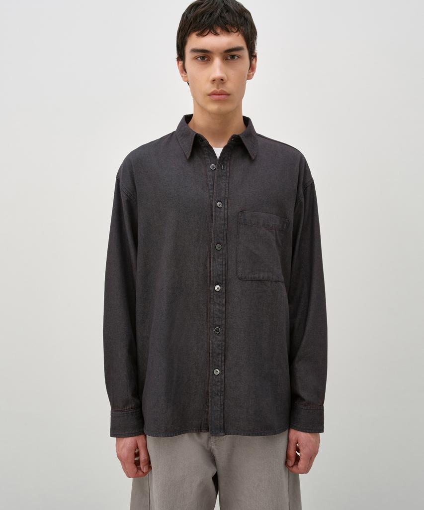 INSILENCE Vintage Washed Denim Shirt Rusty Brown