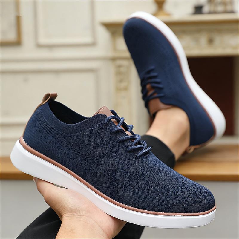 Men's Lightweight Casual Shoes  Breathable Knit Sneakers Comfortable Walking Shoes Non-Slip Soft Sole Outdoor Male Footwear