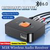 Bluetooth 6.0 Lydmottaker Trådløs Adapter med Innebygd Mikrofon, Stereo Musikk 3,5 mm AUX-kontakt RCA-utgang for Hjemmehøyttaler Forsterker
