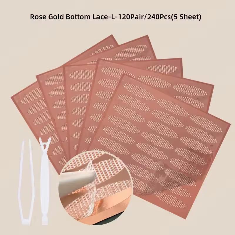 240Pcs Double Fold Eyelid Tape Sticker Lace Nature Clear Beige Stripe Self-adhesive Natural Eye Makeup Make Up With Tool New