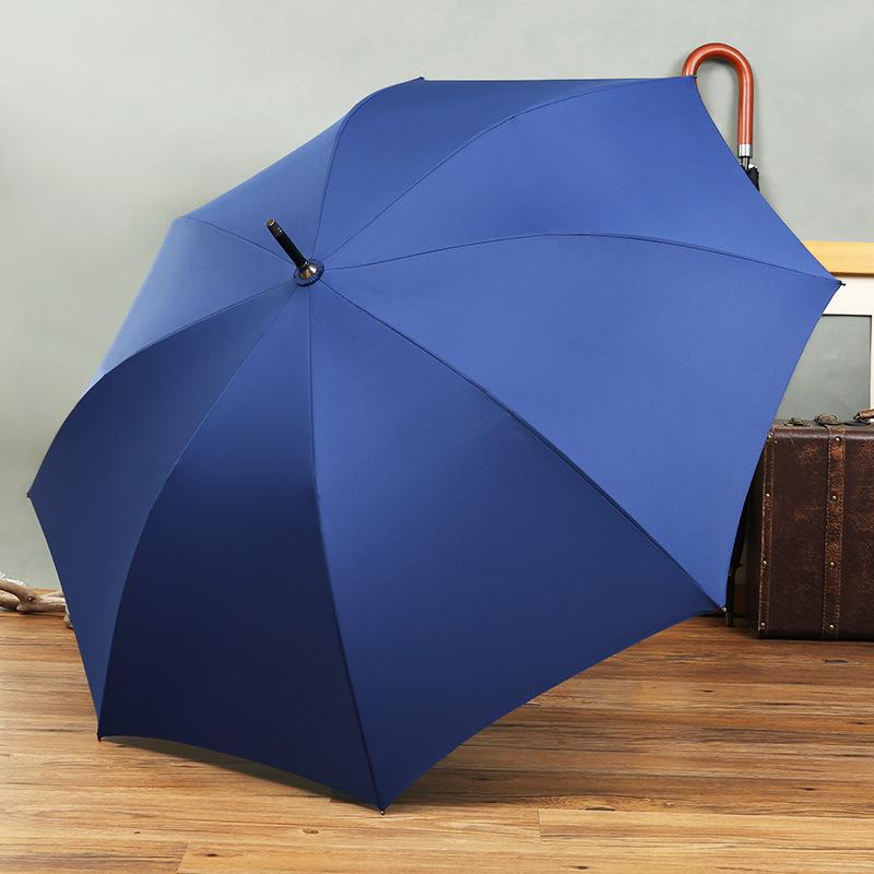 High-value automatic golf umbrella wooden hand curved handle men's straight umbrella plus umbrella long handle umbrella