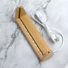 Non-slip Wooden Lighted Base U-Shape Design Acrylic Cards Display Racks  Glass Ornaments