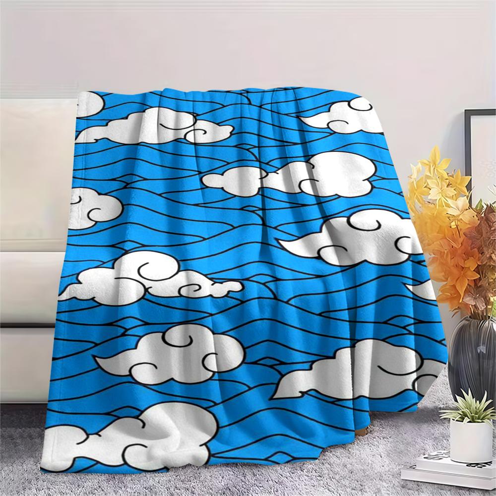 1Pc Cartoon Print Flannel Blanket, High Quality Comfortable for All Seasons, Home Decor, Warmth and Comfort, Perfect for Christmas Birthday Gift