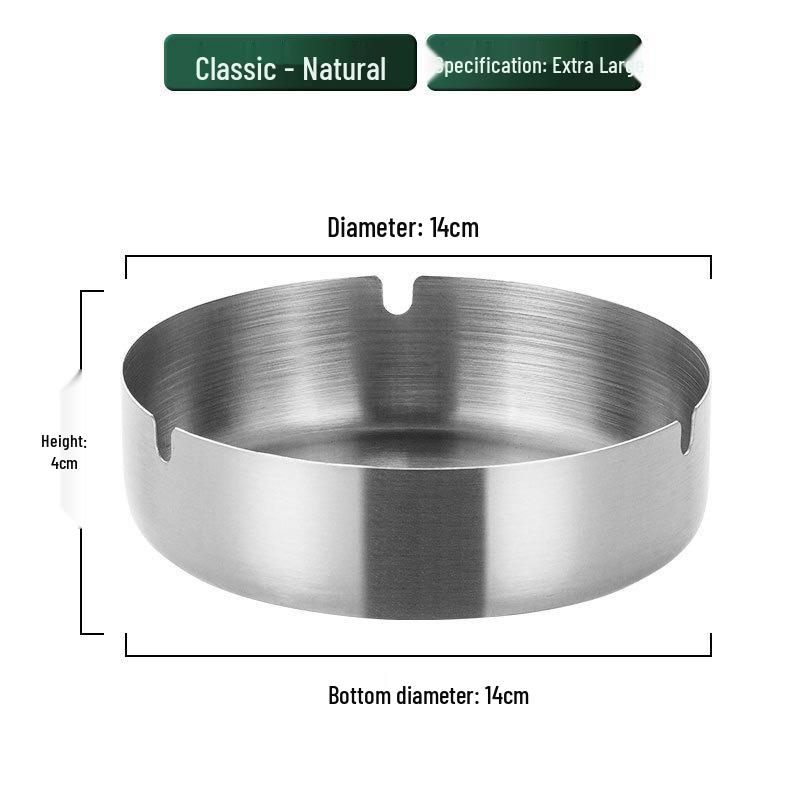 Customized Windproof Stainless Steel Ashtray with Engraved Silk Flower for Bars, Cafes, and Living Rooms