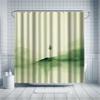 A Small Tree Shower Curtain Set, Green Ink Style, Full Of Vitality, 12 Hooks, Polyester, Bathtub Partition, Modern Bath Decor