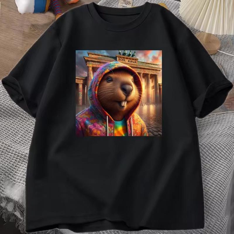 Bóbr Kurwa Gladiator cotton T Shirts for Unisex Women The Glory of Rome Graphic T-Shirt Bober Beaver Boberek Tshirt Casual Tees