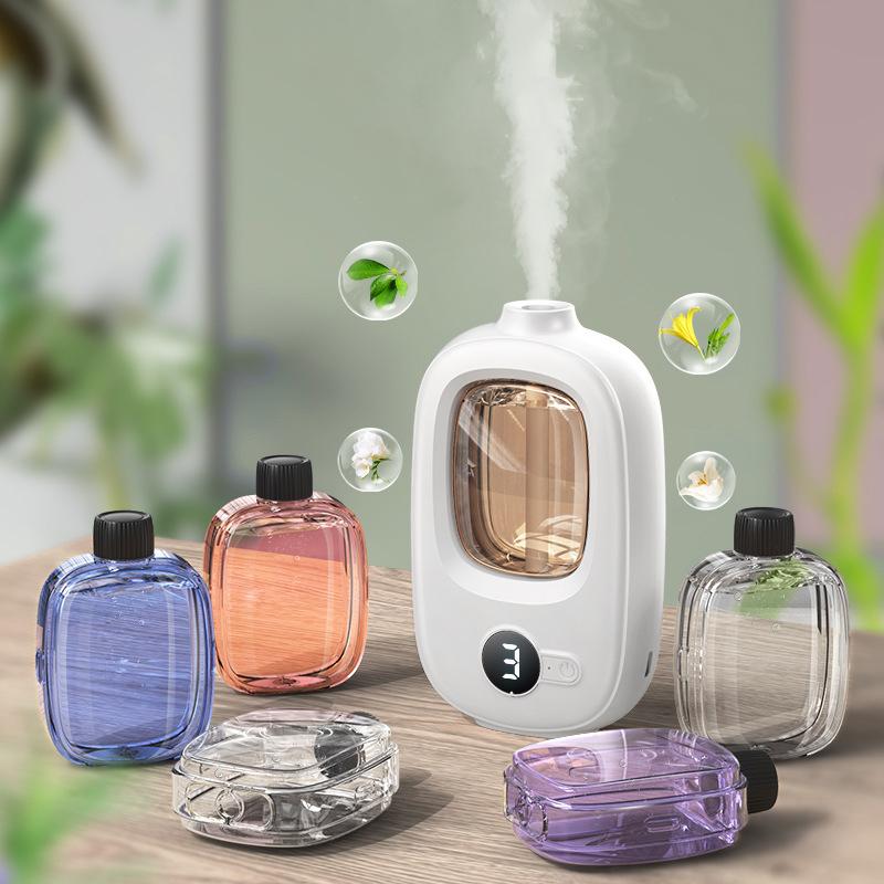 Diffusore Montato a Parete Macchina per Aromaterapia Smart con Display 6 Profumi Deodorante per Auto Casa Bagno
