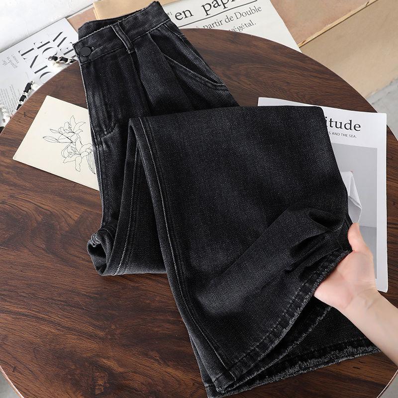 Women's Spring and Autumn New High-waist Loose Slim Niche Female Medium Straight-Horse Pants