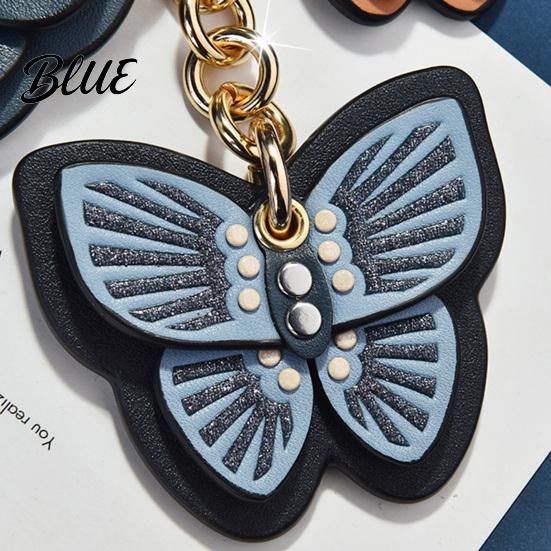 Durable Butterfly Keyring Keychain Pendant Imitation Leather Texture Key Chain