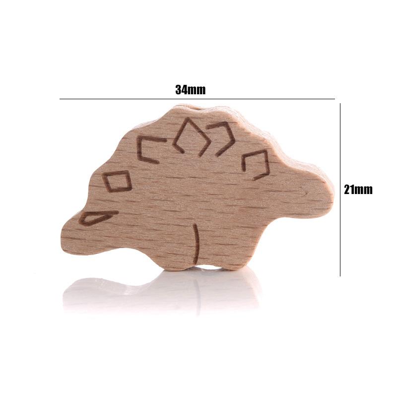 10Pcs Natural Beech Wooden Beads Cat Heart Butterfly Rainbow Cat Teethers Beads for Baby Necklace Pacifier Chain Crafts Jewelry
