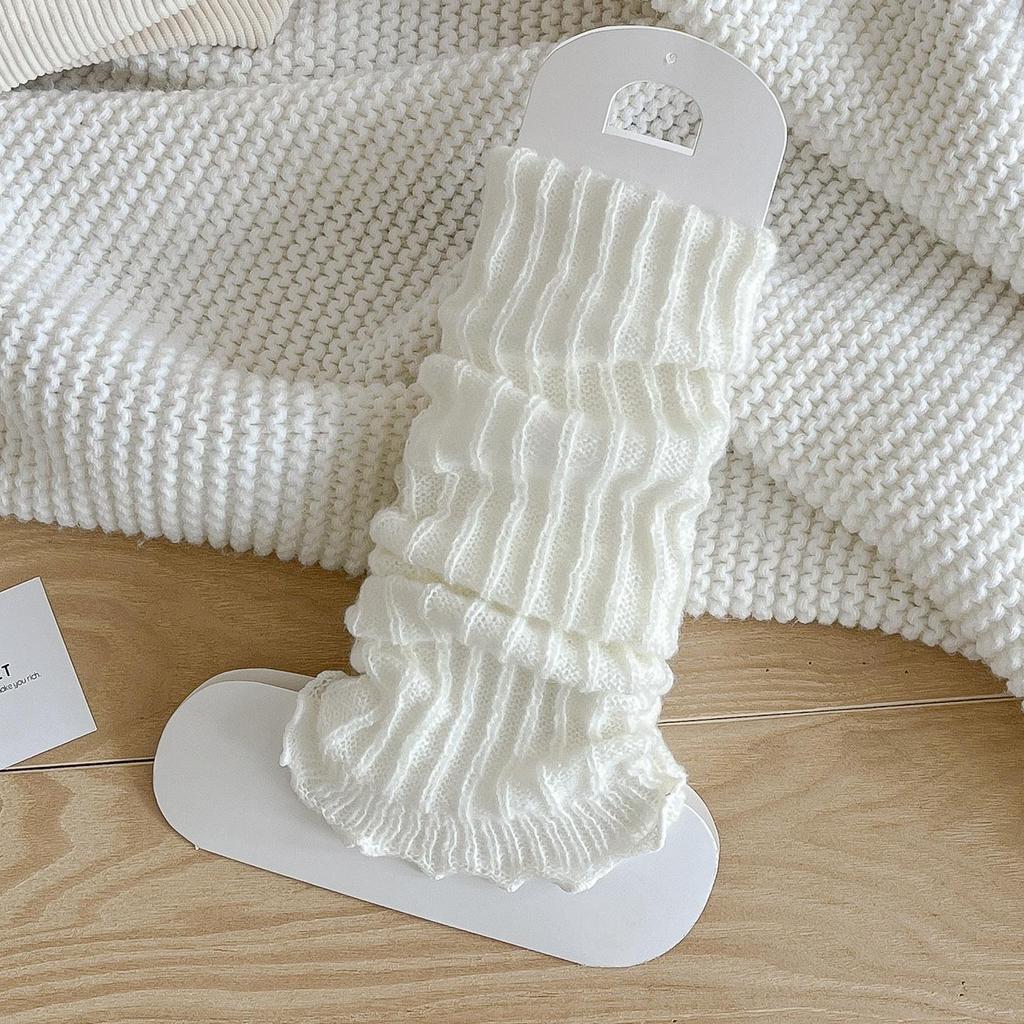 Damen Dunkelgraue Strick-Beinstulpen - Vielseitige Scrunch-Socken für Herbst & Winter