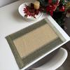 Christmas Day Paper Placemat Ins Wind Paper Rope Woven Decorative Mat Wedding Hotel Paper Braided Striped Heat Insulation Plate Mat