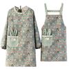 Canvas Long Sleeve Apron With Straps Oil Proof Wear Resistant Breathable Kitchen Fashion Home Work Uniform Waist Apron