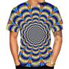 Muster T-Shirt mit optischer Illusion für Herren Bunte 3D-gedruckte T-Shirts Sommer Casual Kurzarm Locker sitzende T-Shirts Unisex Rundhals-Tops