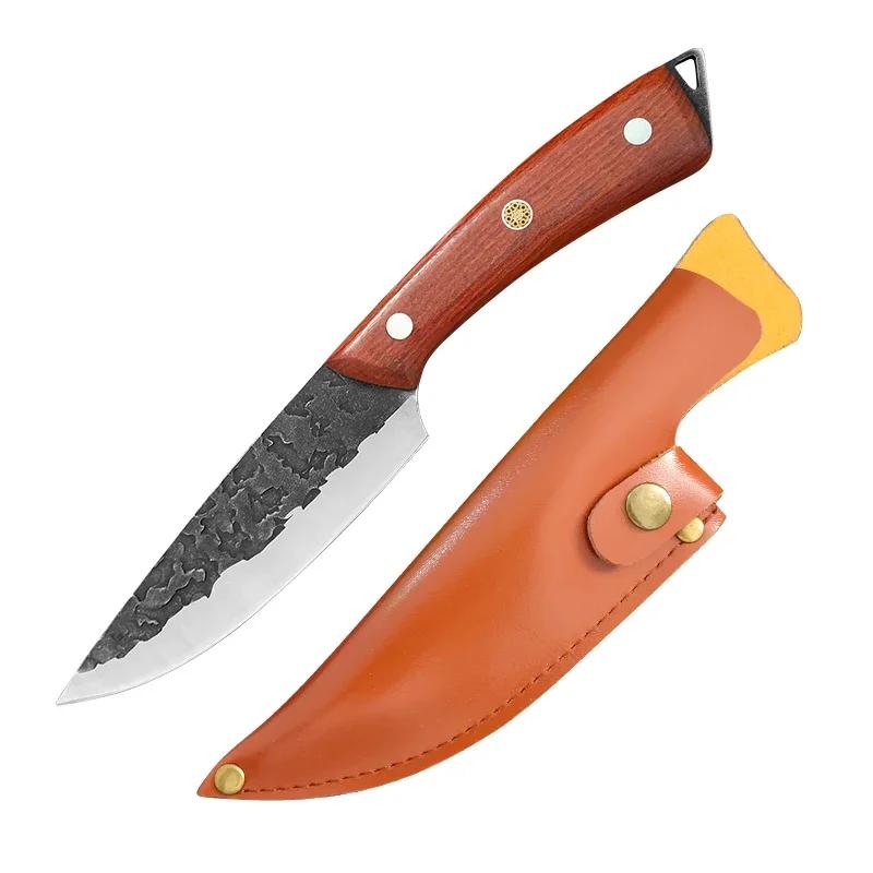 Handmade Forged Stainless Steel Kitchen Utility Boning Knife Fruit Paring Meat Cleaver Butcher Knife Cooking BBQ Slicing Knives