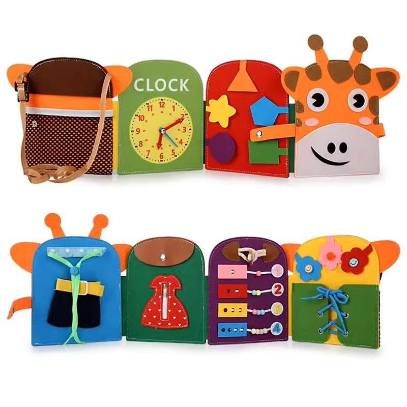 Felt Learning Board Busy Board Special-Shaped Giraffe Colored Felt Children'S Early Education Felt Learning Board