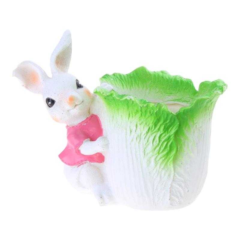Rabbit Flower Pots Succulents Planter Garden Pots Decorative Flower Pots Resin Container Animal Shaped Cartoon Planter Pots 1