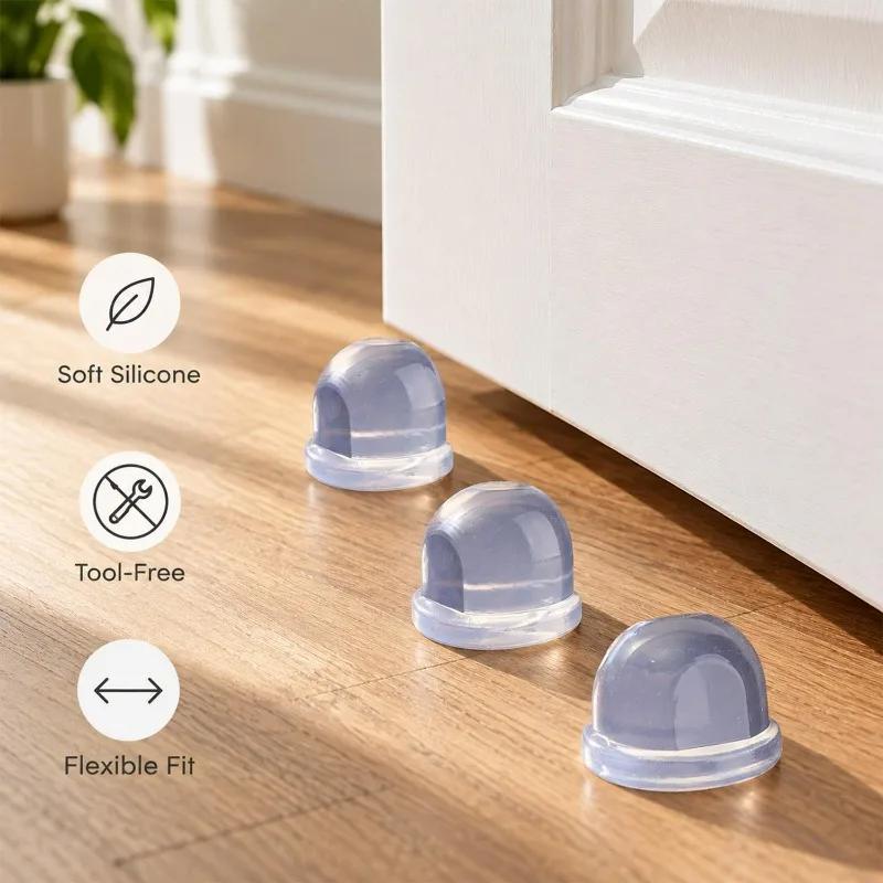 Floor Door Stopper Self Adhesive Bumper Wall Protectors Floor Wall Buffers Windproof Fixation Stops for Protection Furniture