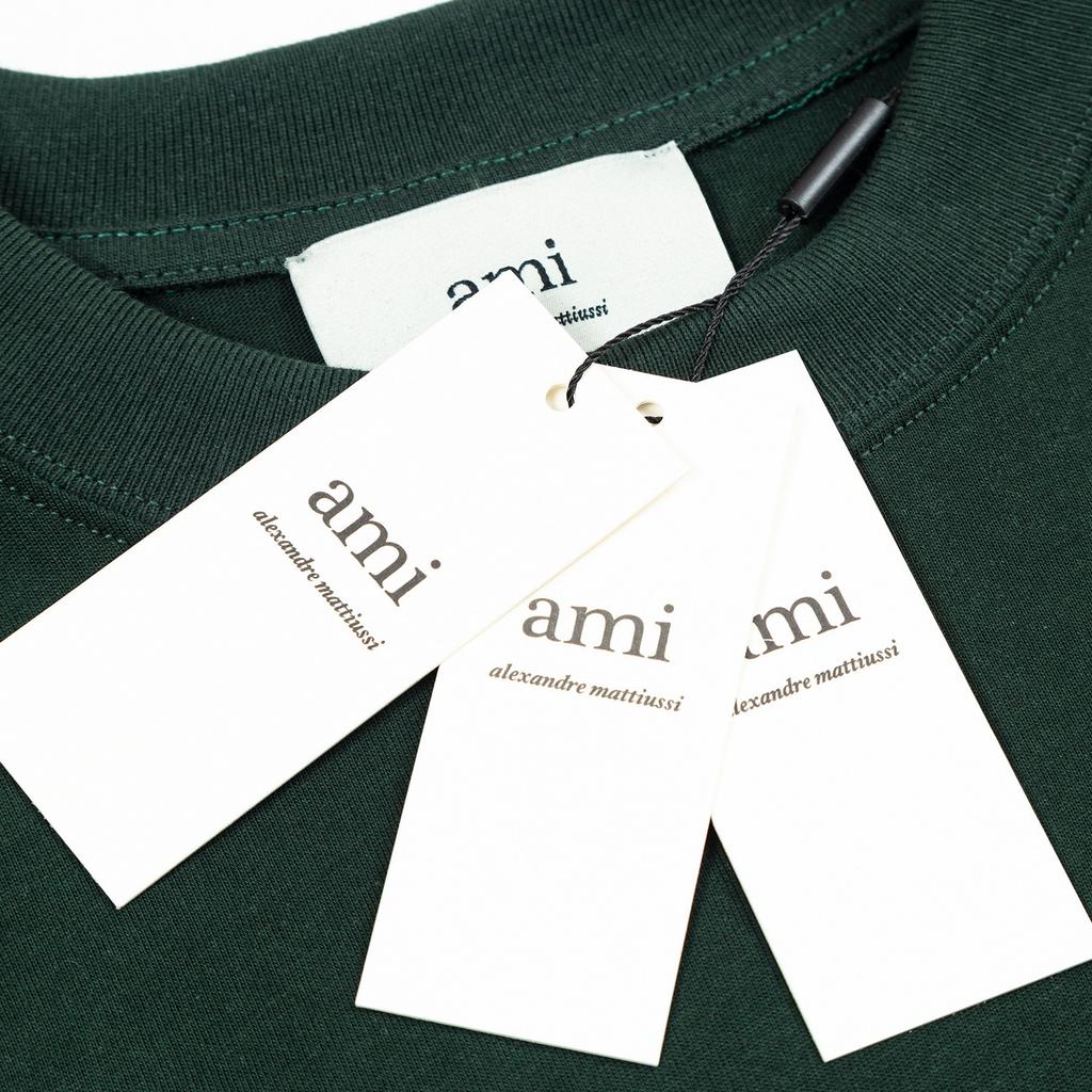 AMI Summer New Logo Contrasting Logo Couple Short Sleeved T-shirt