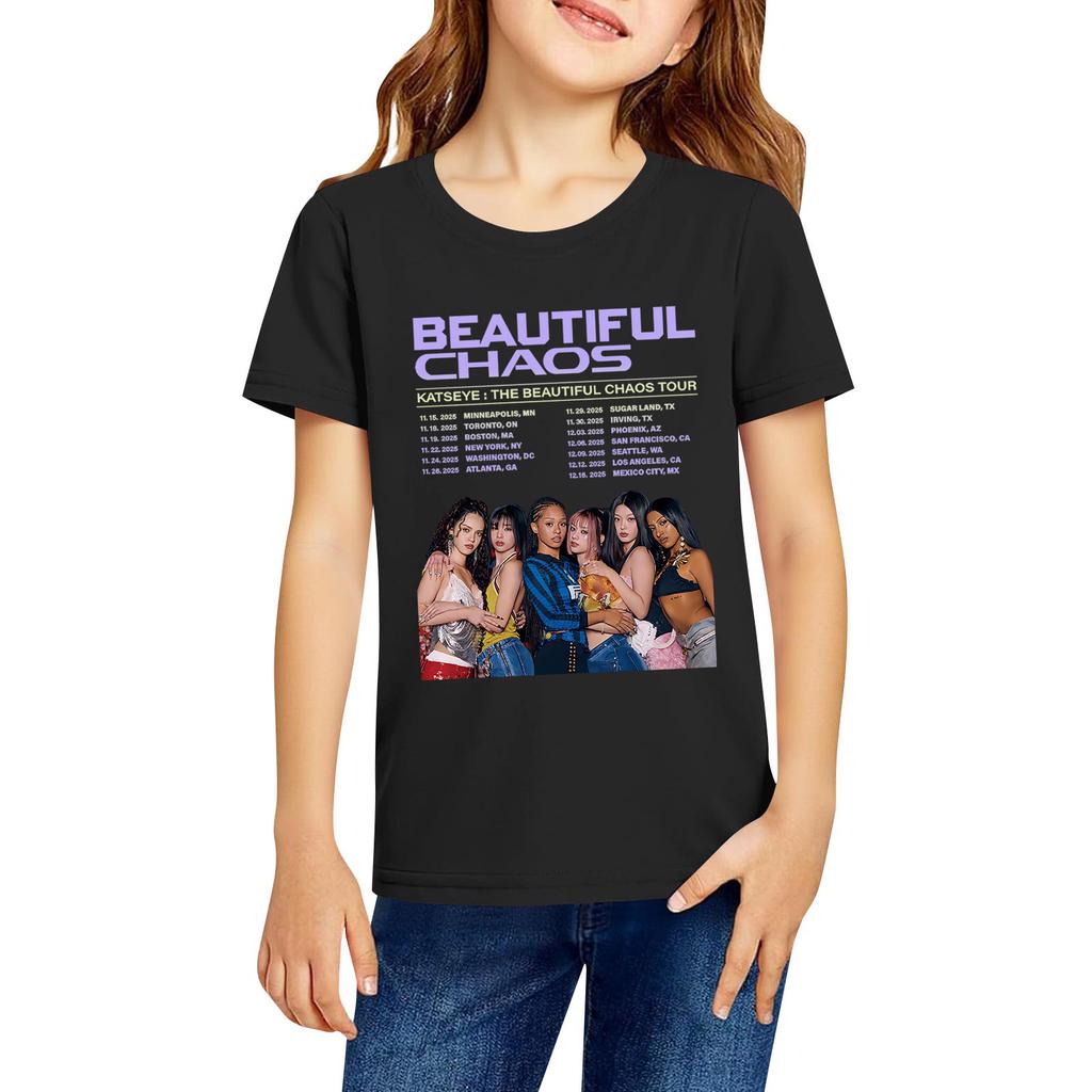 Modne ubrania robocze z krótkim rękawem i okrągłym dekoltem, bluzki z nadrukiem dla DZIECKA, letnie topy