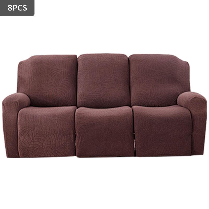 4/6/8Pcs/Set Stretch Jacquard Sofa Cover Splash-Proof Recliner Slipcover With Elastic Bottom And Side Pocket Furniture Protector