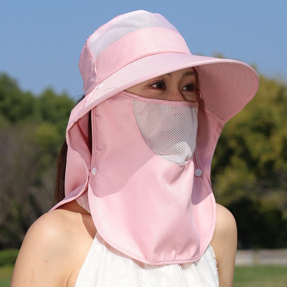 New UV Protection Sun Hats Sunscreen Neck Flap Bucket Hats Breathable Mesh Fishing Hat Outdoor