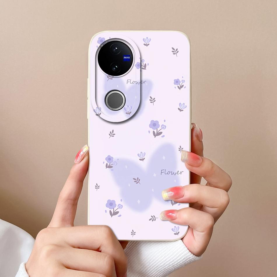 For Vivo V50 Lite Case Cute Cartoon Phone Shell Soft Liquid Silicone Back Cover For Vivo V 50 Full Protection Shockproof Bumper