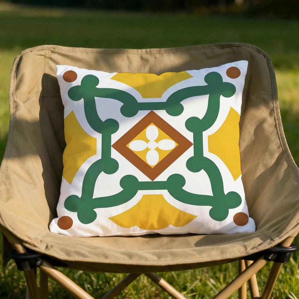 Exotic Portuguese Pattern Cushion Cover Soft Reversible Durable Pillow Cover MultiScene Use for Home Car Daily Comfort