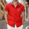 Sommer Herren Kurzarm Mode Revers Locker Hemd Herren Freizeit Mode Hemd Oberteile