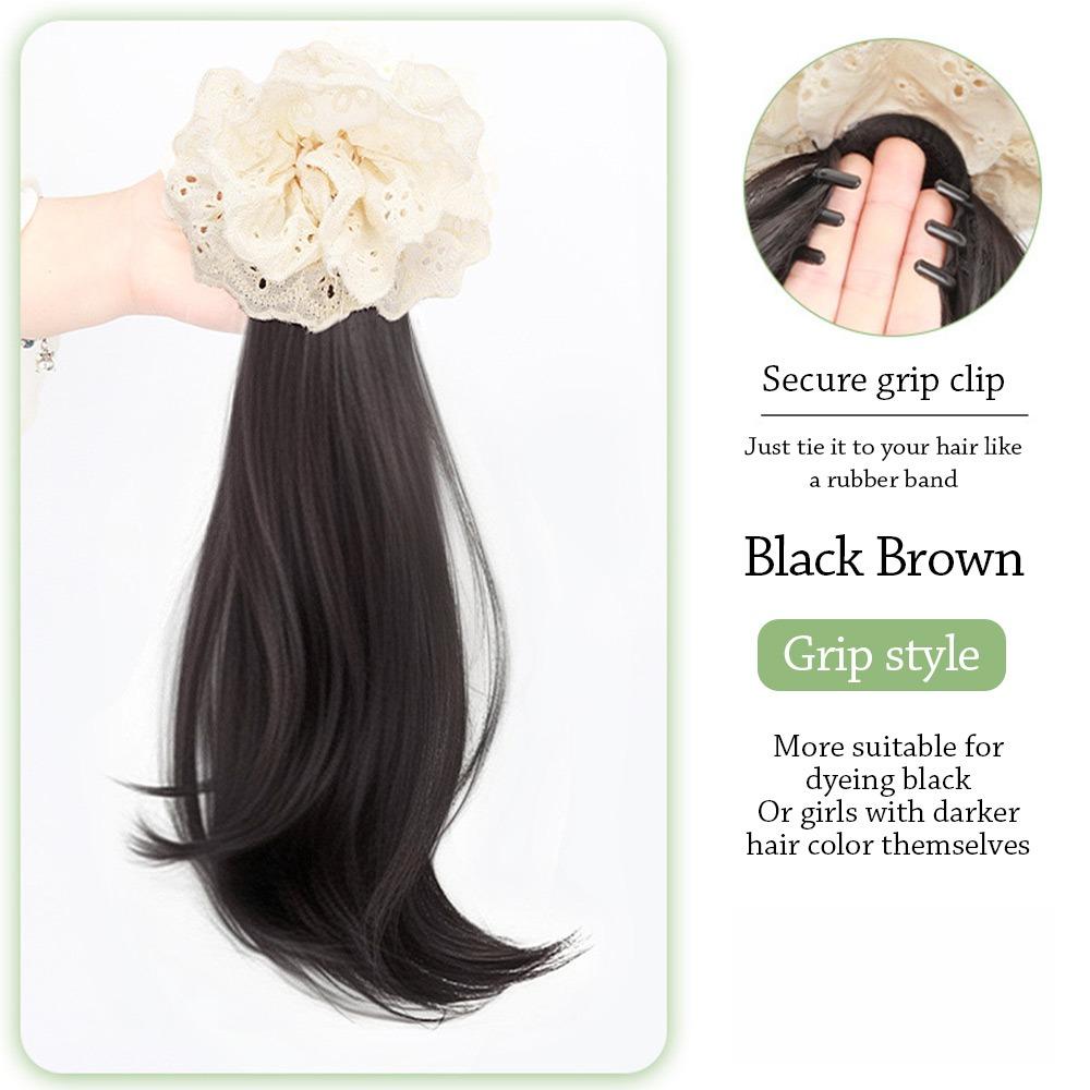 

Artificial Hair Grasp Plastic hair band New Lace headband Women Girls C Black&Brown