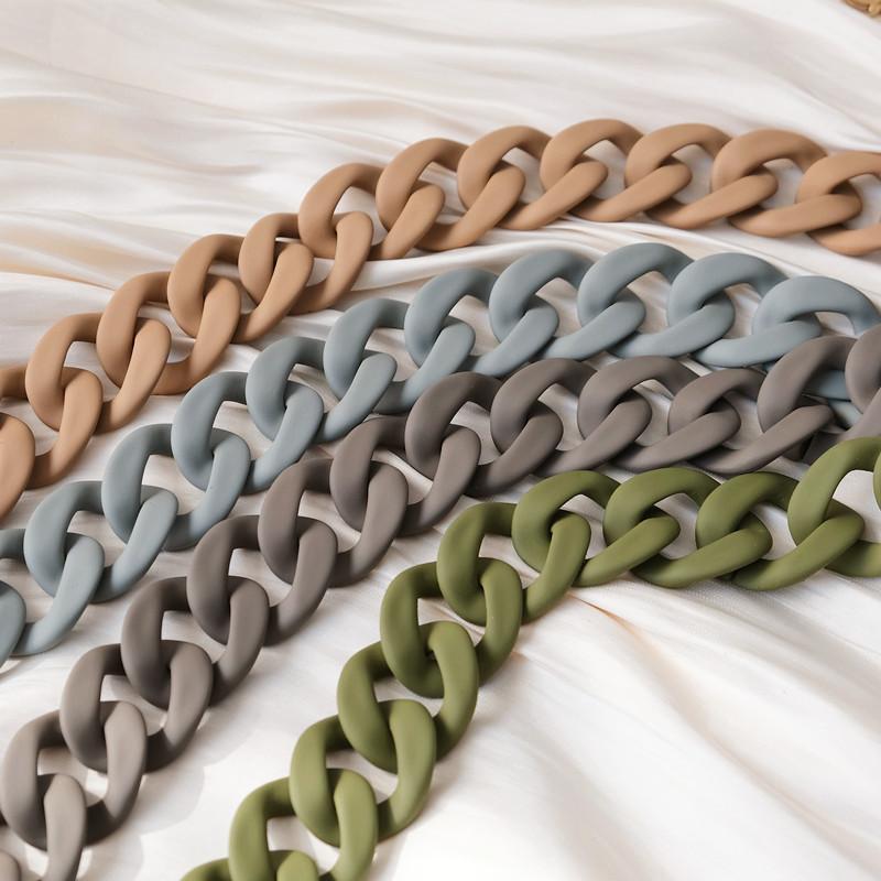 New Phone Accessory Detachable Parts Acrylic Matte Green Grey Chain Crossbody Pendant Cellphone Strap Phone Case Chains Shoulder Chain