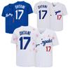 #17 Ohtani Stickerei Baseballtrikot Japan Kirschblüte und Team Blau Weiß Versionen, Trainings- und Wettkampfbekleidung