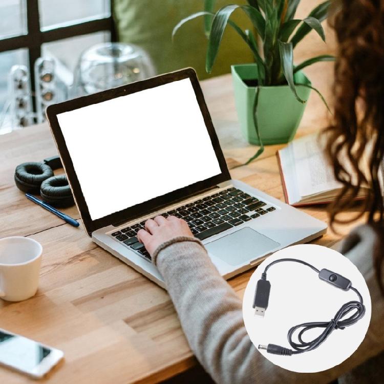 USB 5V to DC12V Adapter Converter Cable USB to DC5.5x2.1mm for Routers Small Fan WIFI Charging Bank Connector