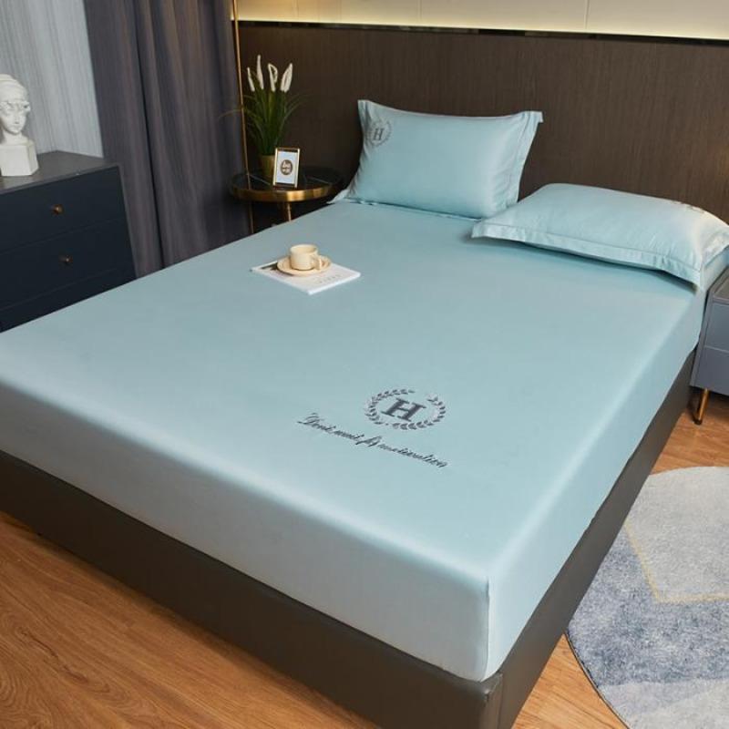 

Ice silk mattress single piece washable summer bedspread dust cover light luxury bed cover mattress cover all-inclusive three-piece set 90cmx200cm (single piece mattress)