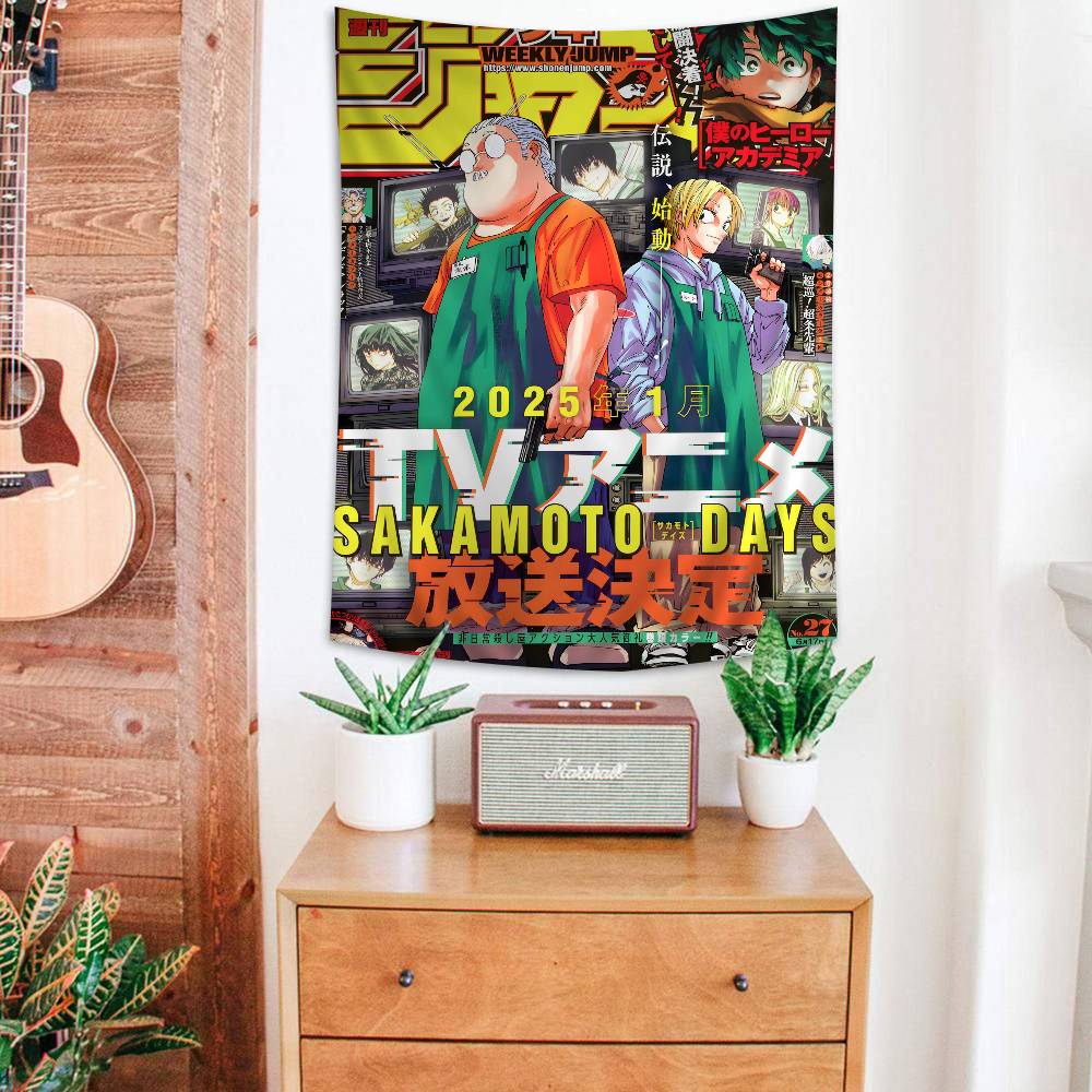 SAKAMOTO DAYS Anime Hanging Bohemian Tapestry Japanese Wall Tapestry Anime Kawaii Room Decor