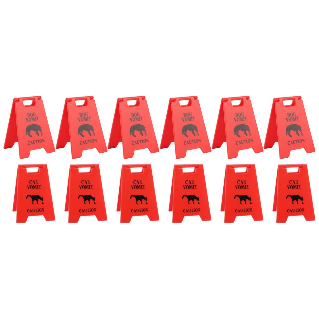 Cat Vomit Caution Sign Plastic Innovative Design Obvious Dogs Vomits Warning Sign for Indoor