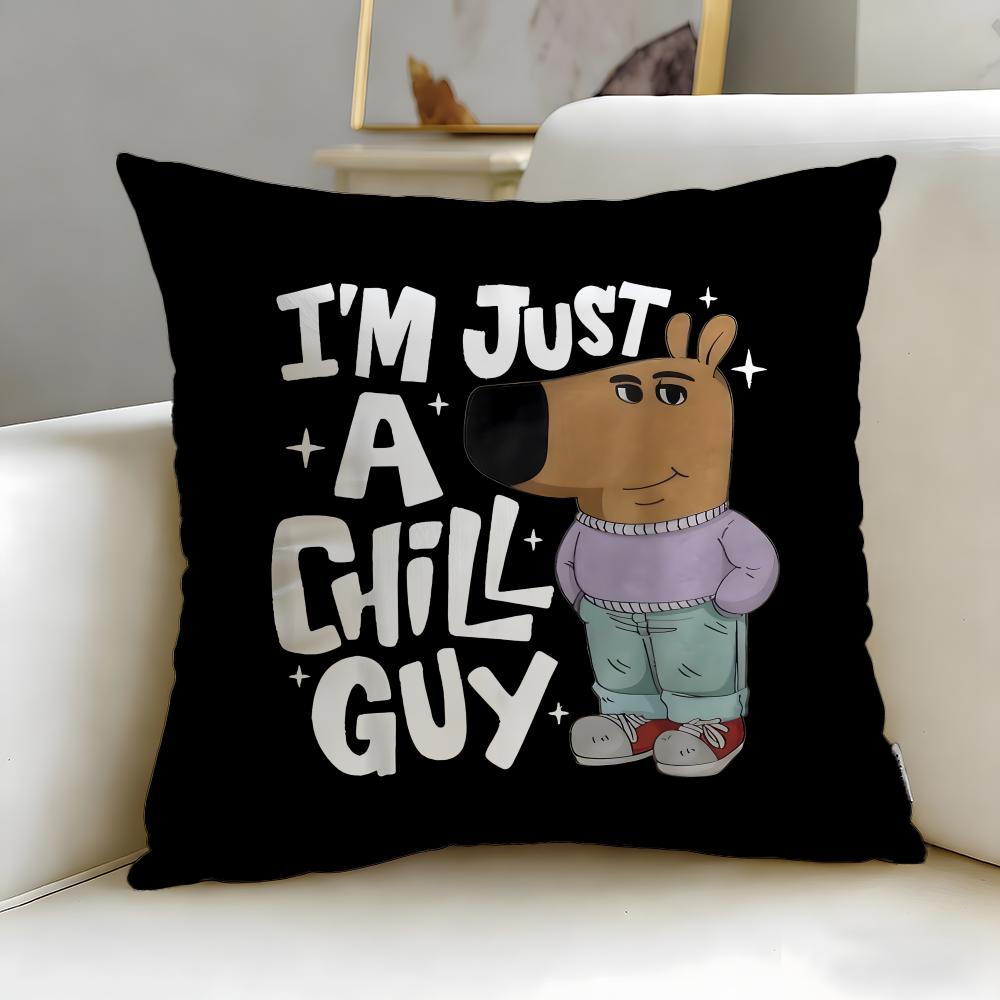 

Популярный мультяшный персонаж Chill Guy Наволочка Мягкая Легко стирающаяся Наволочка Универсальная для Дивана Кровати Путешествий и Офиса 30X30cm